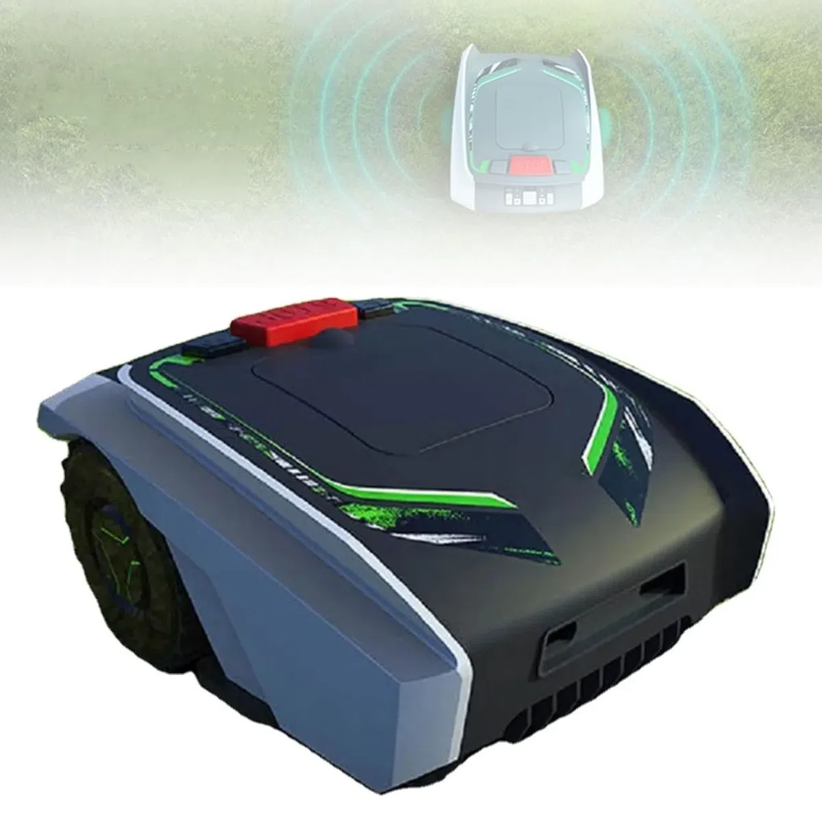 Robot Tagliaerba per Prato da 1500 mq, Robot Tagliaerba Automatico Intelligente con Navigazione GPS, Pendenza 25%, Ultra Silenzioso, Batteria al Litio da 5,0 Ah, Altezza di Taglio 20-50mm