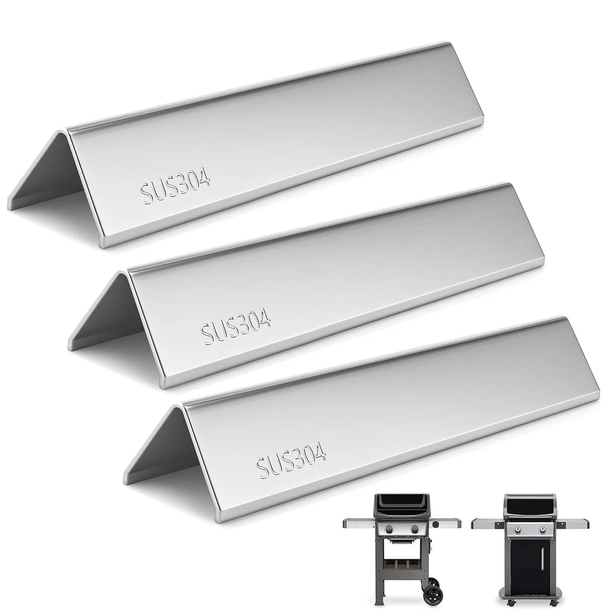 Hisencn 7635 - Set di 3 Barre aromatizzanti per Weber Spirit E210, S210, E220, S220 con manopole di Controllo Frontale