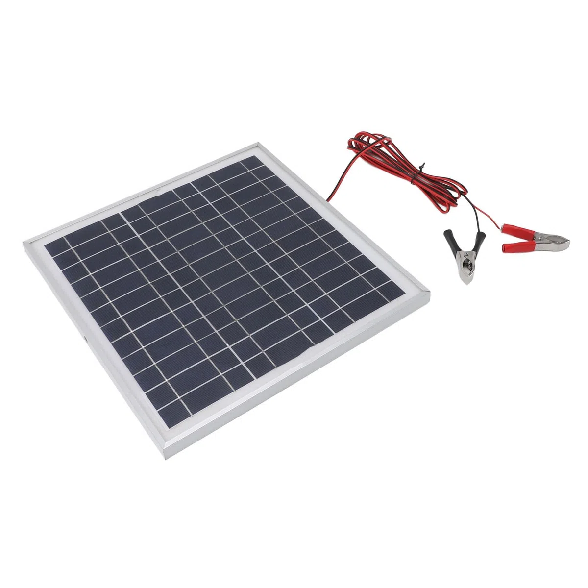 Pannello solare portatile Sunicon da 50 W, pannello solare in silicio monocristallino con telaio in alluminio con cavo da 9,8 piedi DC 18 V Clip per batteria rosse e nere per,