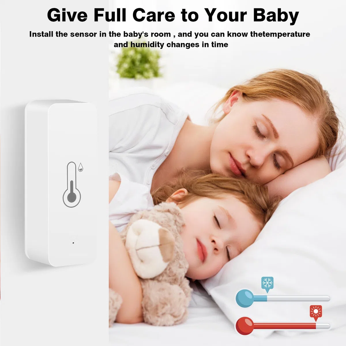 4 pezzi Termometro Wi-Fi Igrometro Tuya Smart Sensore di temperatura con APP Igrometro da interno Supporto Alexa.