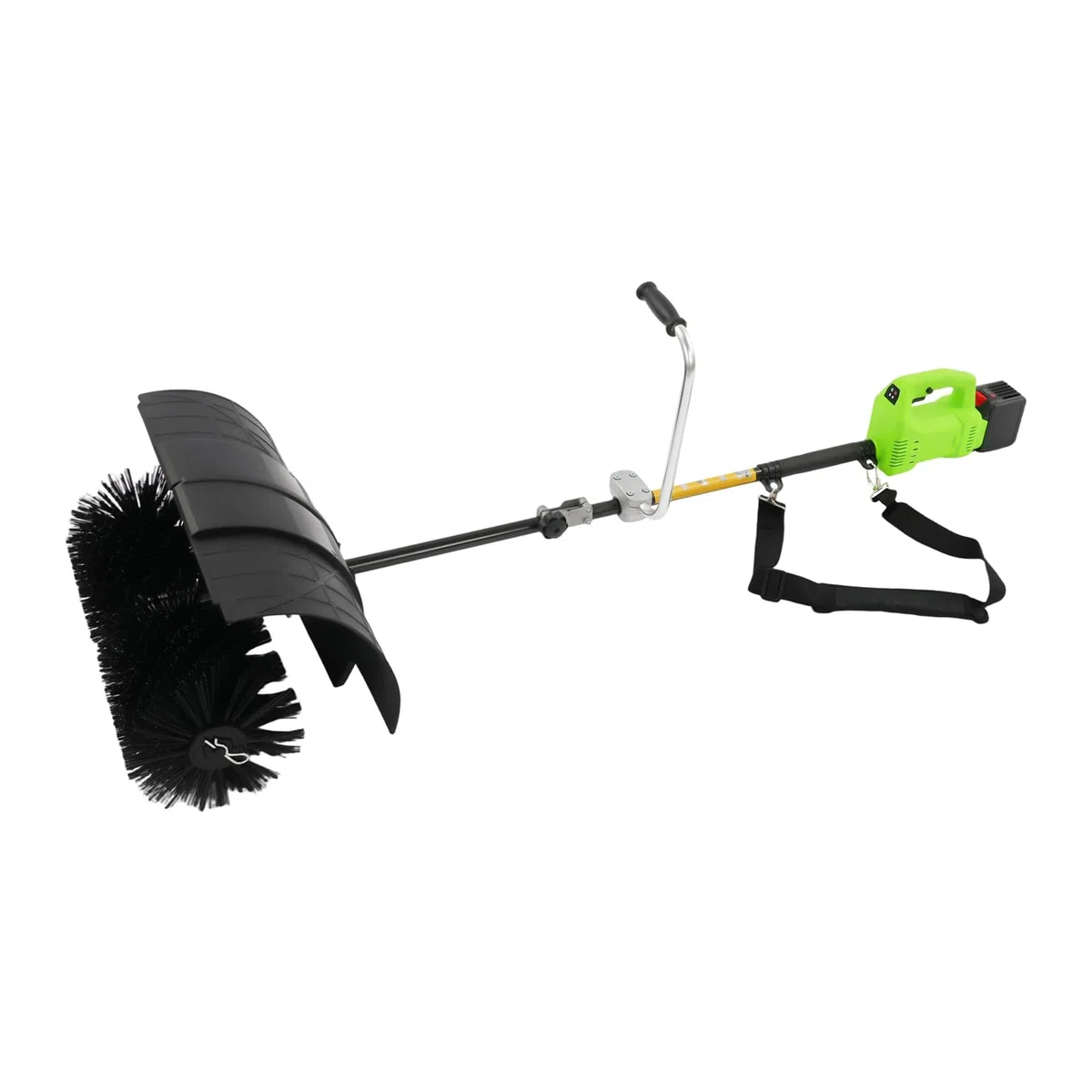 Spazzolino elettrico 2 in 1 con soffiatore, spazzole, batteria al litio e tracolla, spazzaneve portatile per cortile/viali/giardino/rimozione della neve