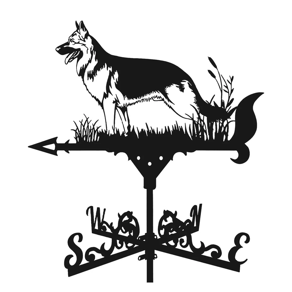 Segnavento da Giardino, Banderuola Segnavento in Metallo, Indicatore di Direzione del, retrò Scultura per Decorazione del Cortile Tetto Capannone Garage Fienile Esterni Giardino, Nero