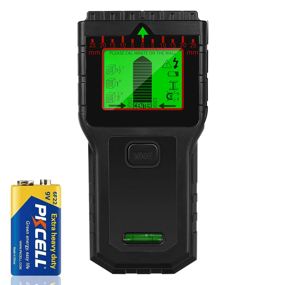 Rilevatore Tubi e Cavi Elettrici - Scanner Multifunzione con Display LCD e Allarme Sonoro, Rilevatore di Fili per Legno, Cavi AC, Metallo, Travetti e Tubi, nero