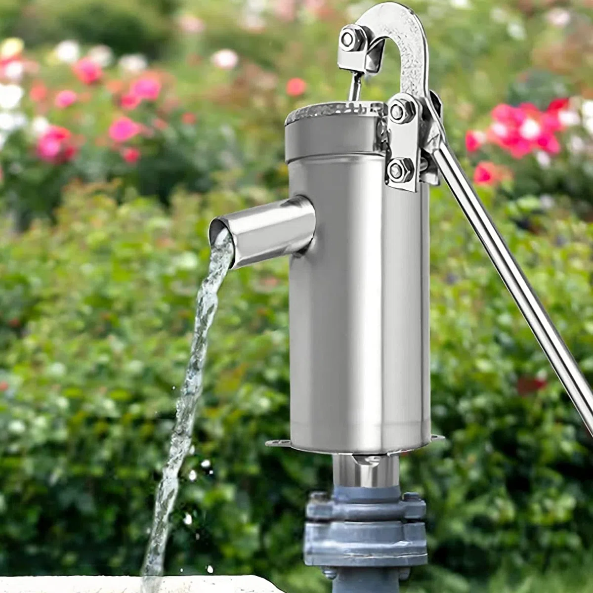 Pompa dell'acqua in acciaio inox, Home pompa da giardino manuale di ricambio, pompa a mano per acque sotterranee fino a 10 m di profondità