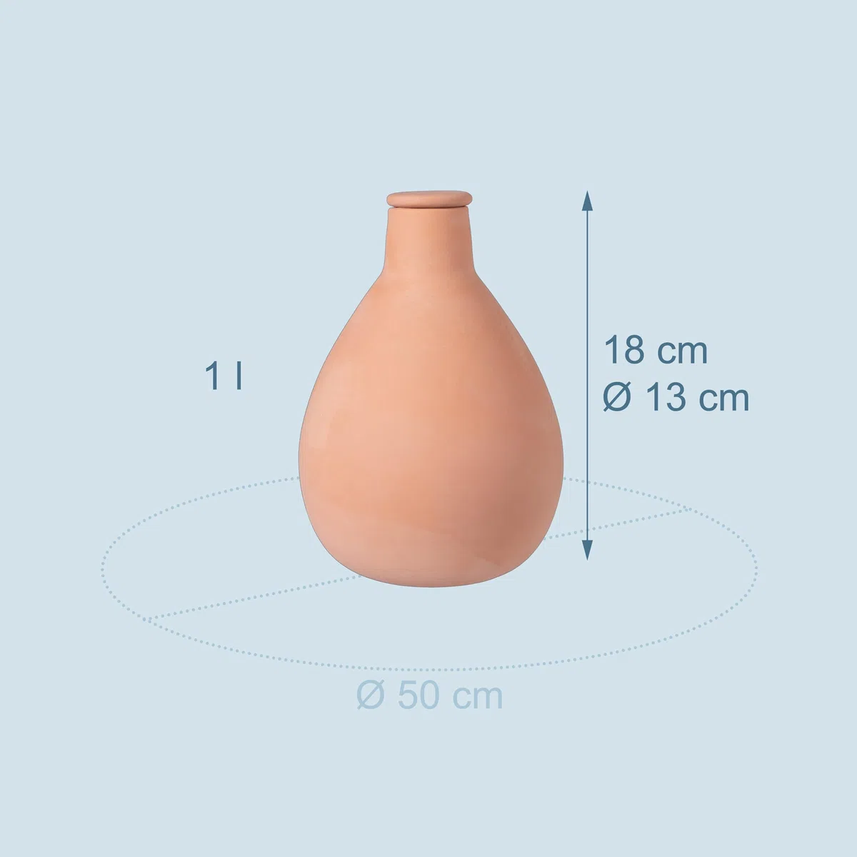 Relaxdays Set di 2 Vasi in Terracotta da 1L per Irrigazione Radicale, Aiule e Serre, Risparmio d'Acqua, 18x13x13 cm
