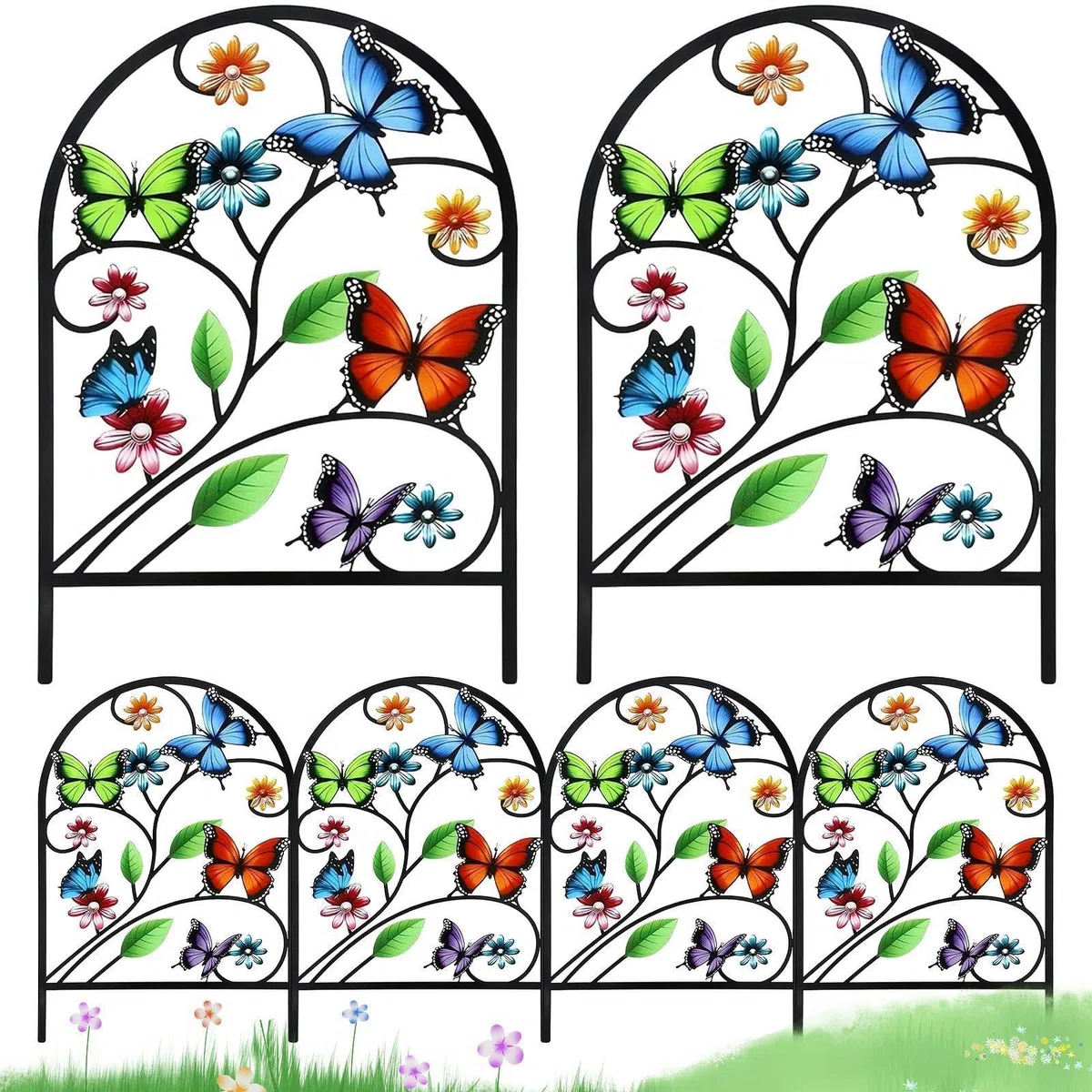 Pannelli di recinzione da giardino Recinzione Animale In Metallo Ad Per | 6 Pezzi Recinzione Bordatura Per Cortile E Aiuola Per giardino cortile