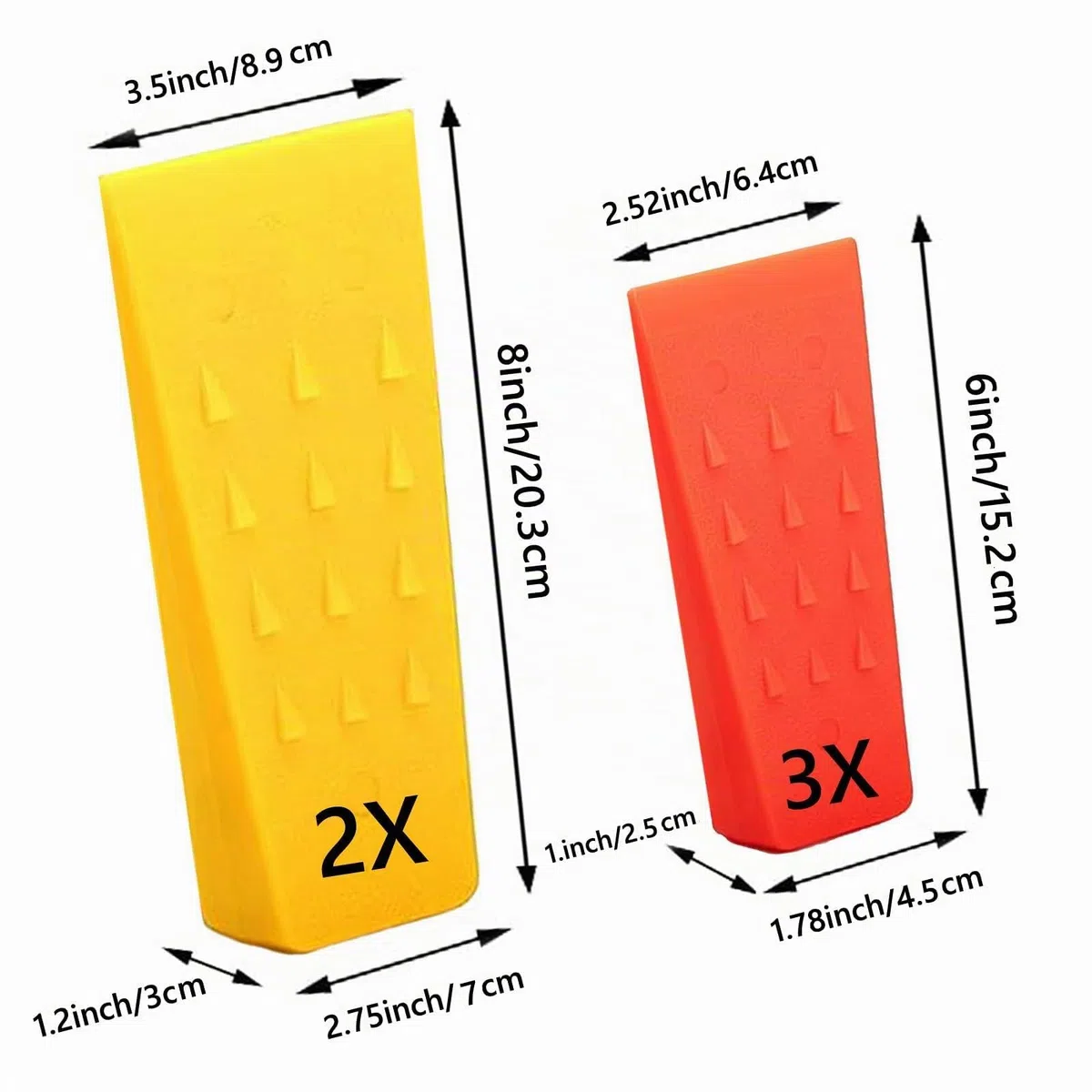 Set di Cunei per Abbattimento 5 Pezzi (2x8 Pollici + 3x6 Pollici) - Cunei Forestali in Plastica Antiscivolo con Denti, Resistente al Gelo, Include Rete per Trasporto, Cunei per Abbattimento