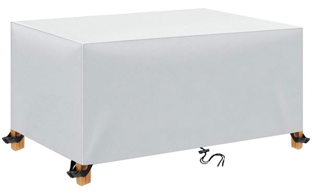Coperture per Mobili da Giardino 130x75x71cm 600D Oxford Copertura Tavolo Sedie Esterno Telo Copri Tavoli da Terrazza Quadrato Impermeabile Anti-UV Antivento Copertura da Tavolo da Giardino