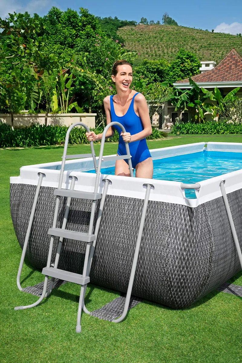 Bestway 56721 Power Steel Pool Set PVC Grey