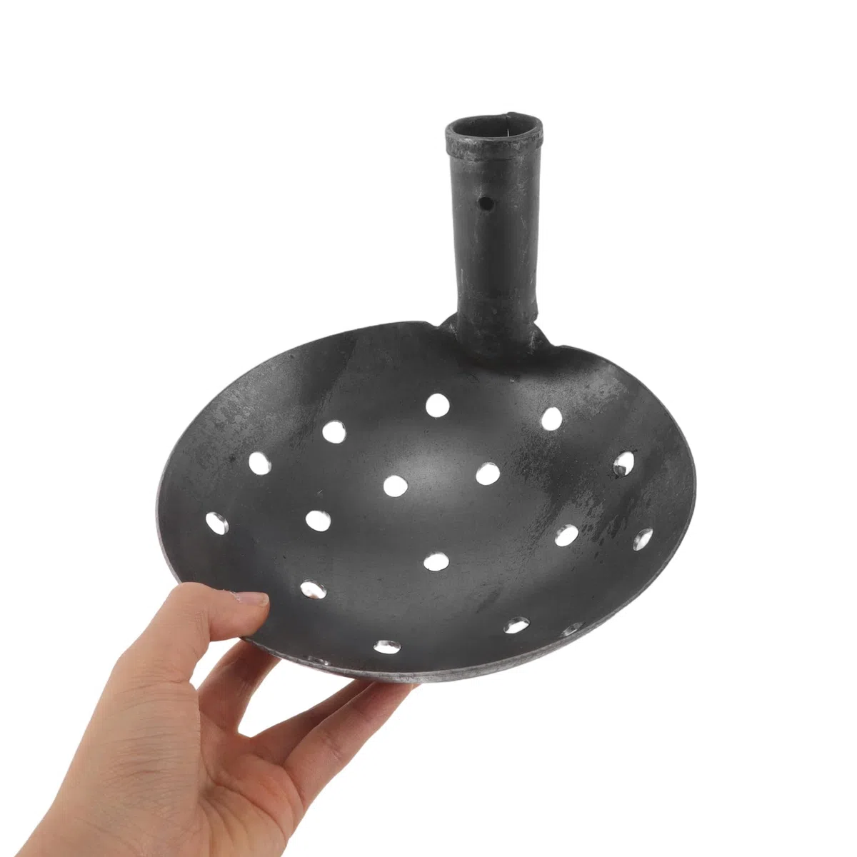 Didiseaon Pala per Letame in Metallo con Fori da 1cm, Strumento Ergonomico la Rimozione Efficiente di Fango e Detriti, per Lavori Agricoli All'aperto