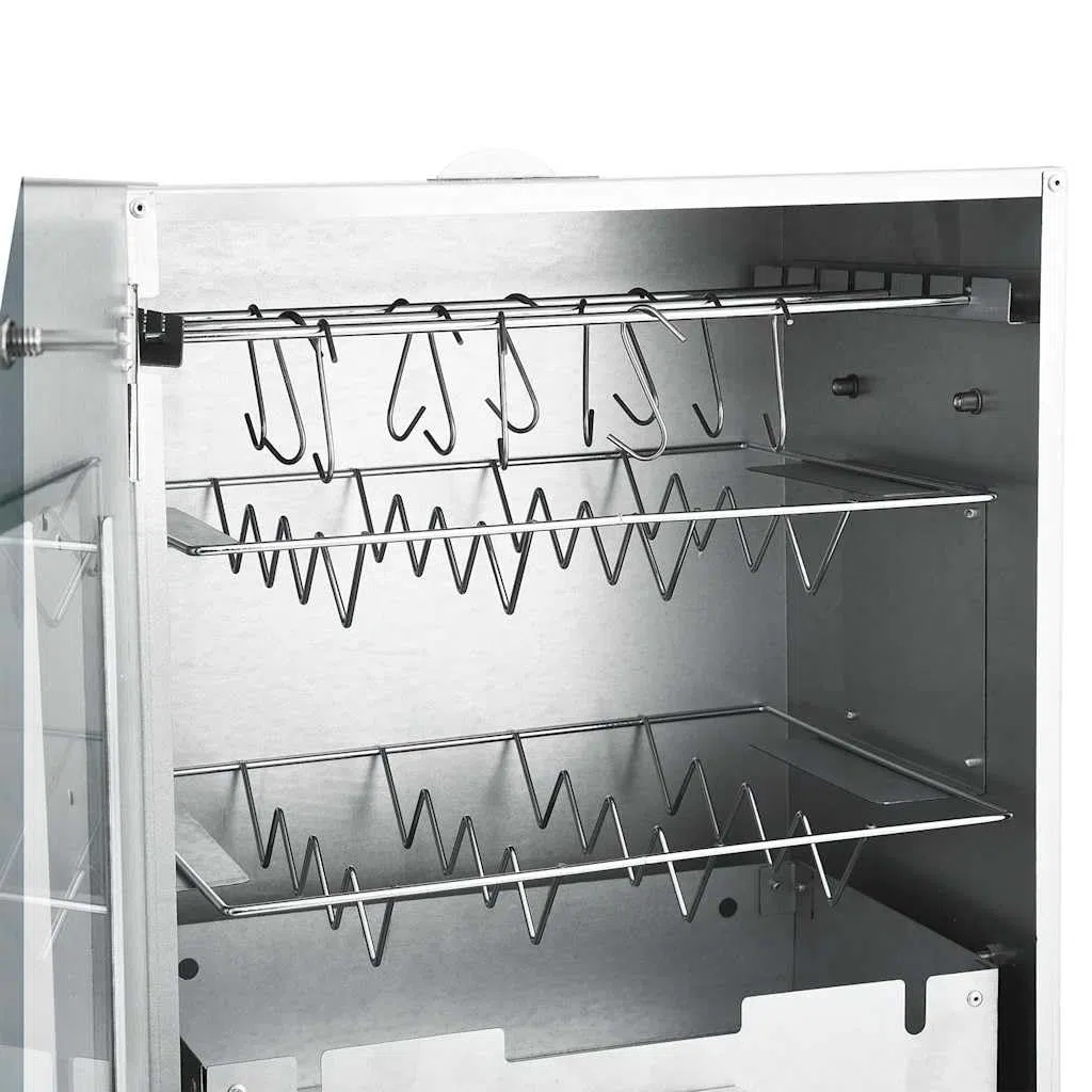 Generico Forno Affumicatore BBQ con Tavolino in Acciaio Zincato,Argento,18.56kg,3187616
