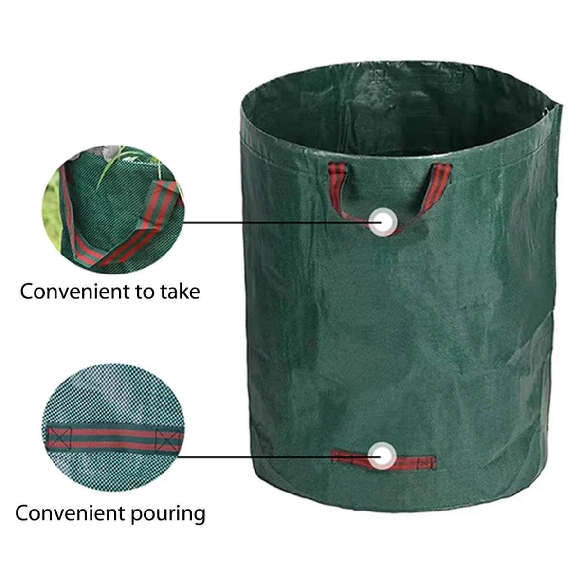 3 pezzi di sacco for foglie, pieghevole, riutilizzabile, for rifiuti da giardino, grande capacità, for, cestino for cadute, for riporre oggetti giardinaggio all'aperto Per Foglie Erba(272L)