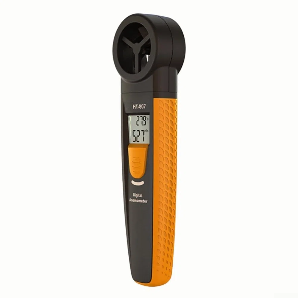 Anemometro digitale con doppio sensore di temperatura, 5 unità per mph m/s, nodi ft/min, retroilluminazione LCD, scala Beaufort per HVAC, vela, golf, aquiloni, pesca, caccia, arrampicata, metallo