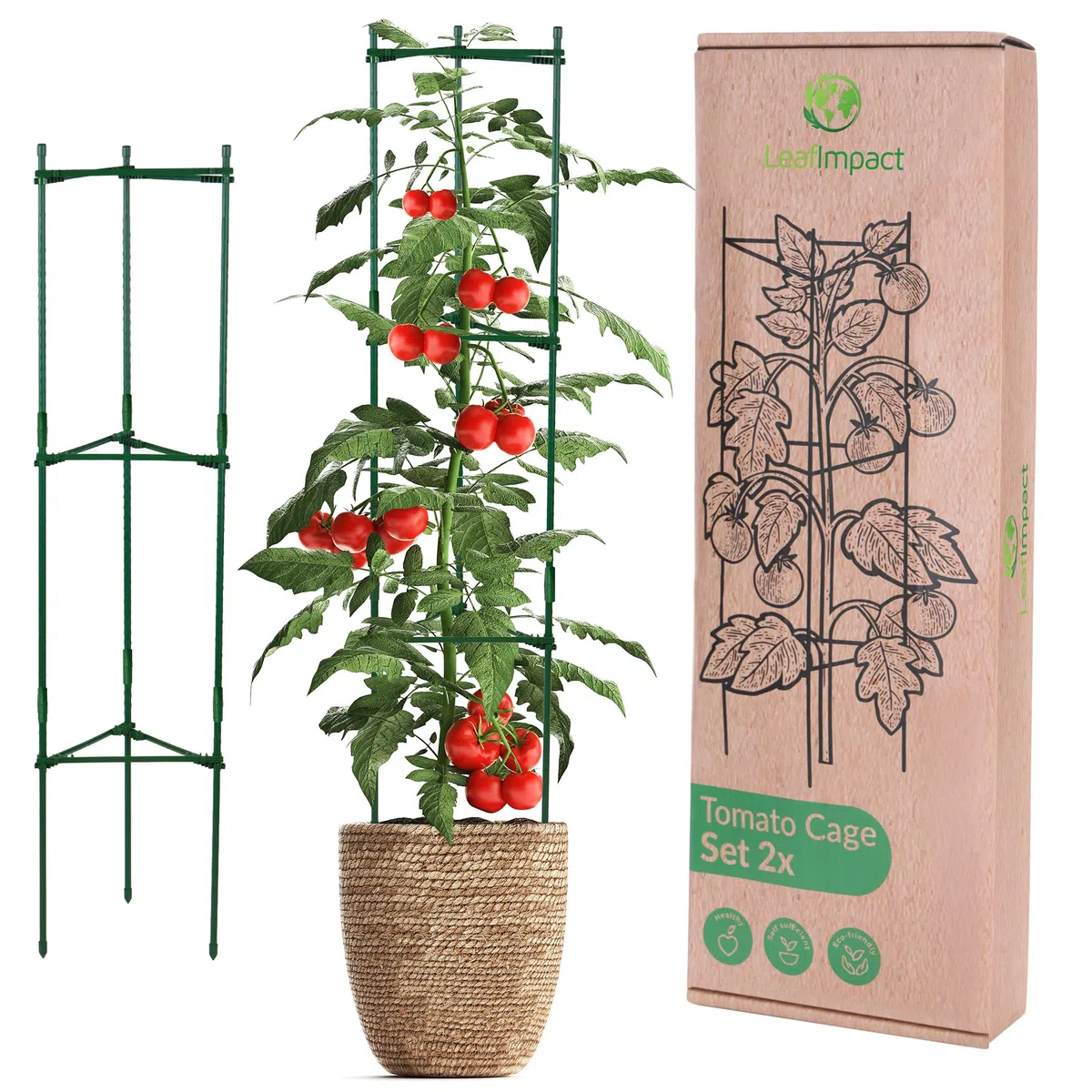 2 Supporti Per Pomodori | Aiuta Le Tue Piante A Crescere | Gabbie E Tralicci Per Verdure Rampicanti | Regolabile | Supporto Pomodori | Pianta