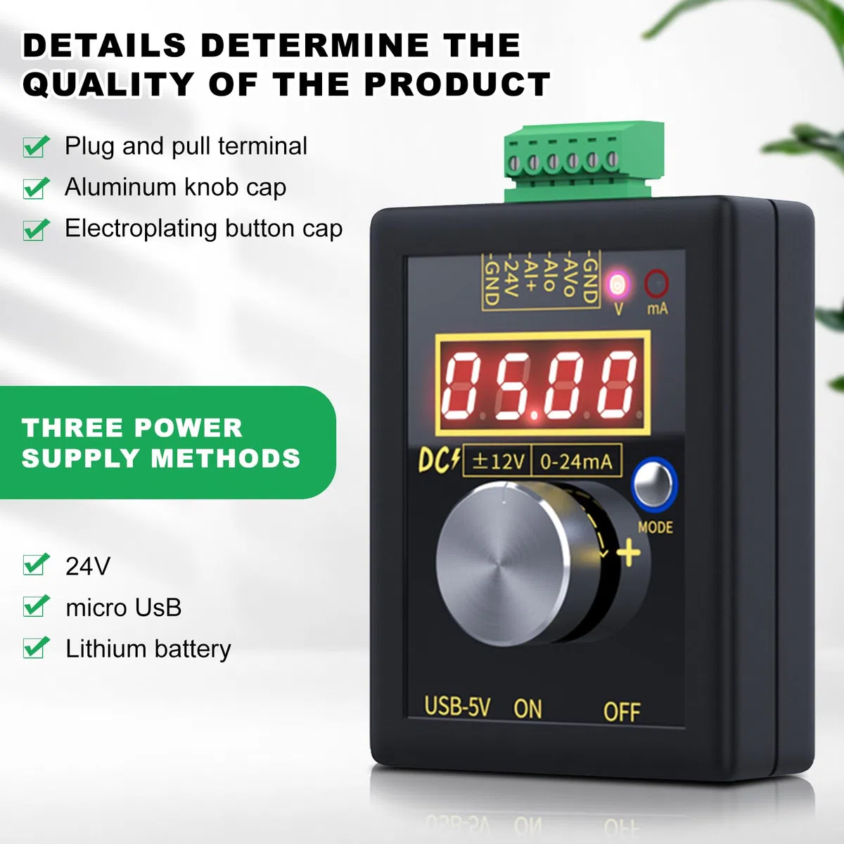 DEWIN Generatore di Segnale,Digitale 0-22mA 0-10V Generatore di Segnale ad Alta Precisione Generatore di Segnali 0-10V Trasmettitore di Corrente Generatori di Segnale Digitale