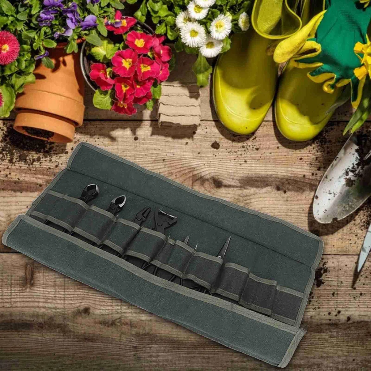 6 pezzi kit di strumenti Bonsai con borsa, forbici potabili e cesoie per alberi, piante, foglie e ramo, strumenti di giardinaggio in acciaio per la cura e la manutenzione bonsai