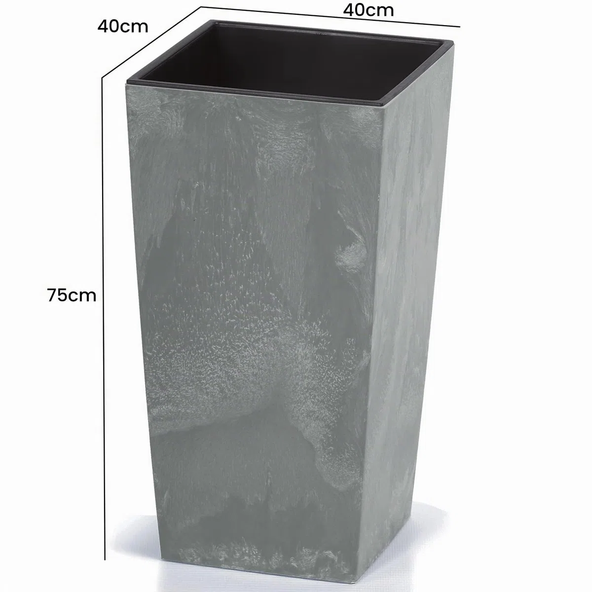 Deuba Fioriera effetto cemento Grigio 91L vaso per piante 75 x 40 x 40 cm vasi da ingresso giardino interni esterni