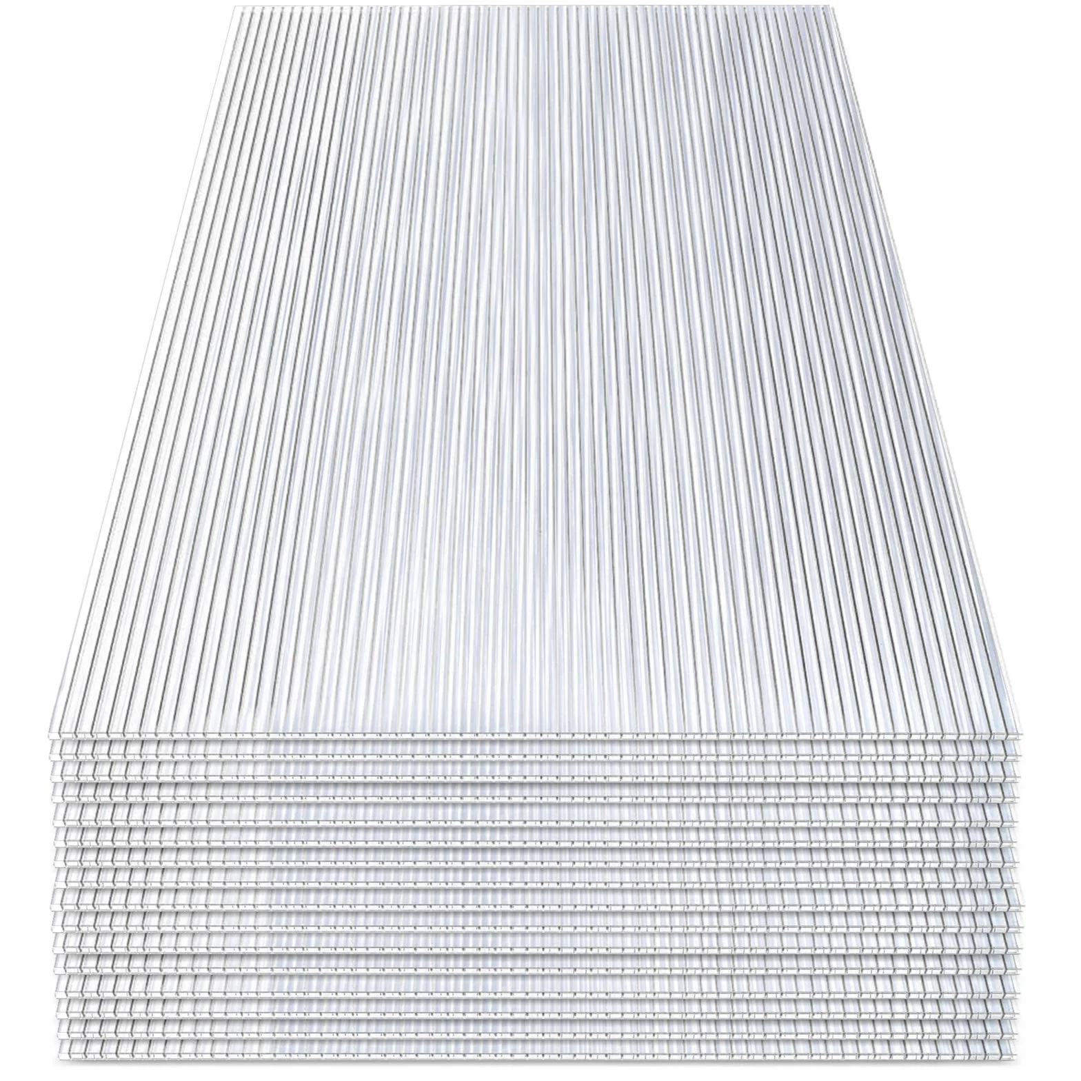 14 lastre alveolari in policarbonato da 4 mm, doppia piastra in policarbonato, 60, 5 x 121 cm, 10, 25 m², resistenti ai raggi UV, per serra, giardino, serra, piastre di ricambio, trasparente