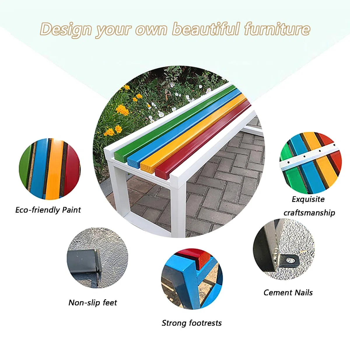 Outdoor Metal Garden 100 cm Backless Park per Ln & Deck Stagno Grigio Perfetto per Spazi Esterni Patio & Giardino Sedute