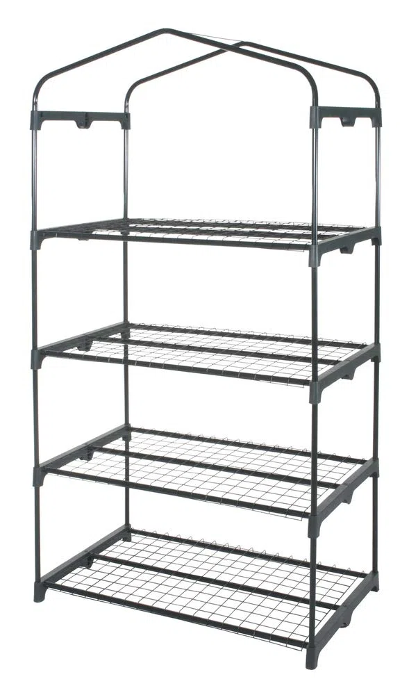 VERDELOOK Serra a 4 Ripiani in Acciaio Verniciato con Telo in PVC, 91x49x162 cm