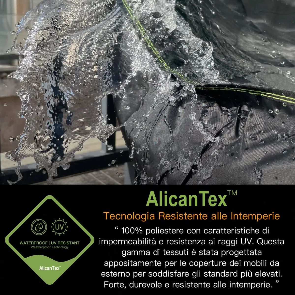 AWNIC Copri Sdraio da Giardino con Prese D'aria Resistente allo Strappo, Copertura Sdraio da Esternoo, Copri Lettino da Mare Impermeabile Anti UV, 420D Poliestere Telo per Sdraio 201x75x40/70cm