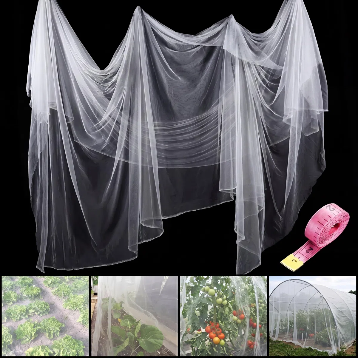 Zonon Rete da giardino per uccelli, 3 x 6 m, rete per insetti, rete bianca per piante da giardino