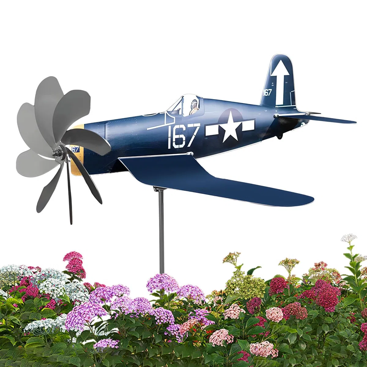 Generatore eolico – Decorazione da giardino – Mulino a per aeroplano, in acciaio inox resistente alle intemperie, per giardino, arte, balcone, cortile, prato, cortile, patio