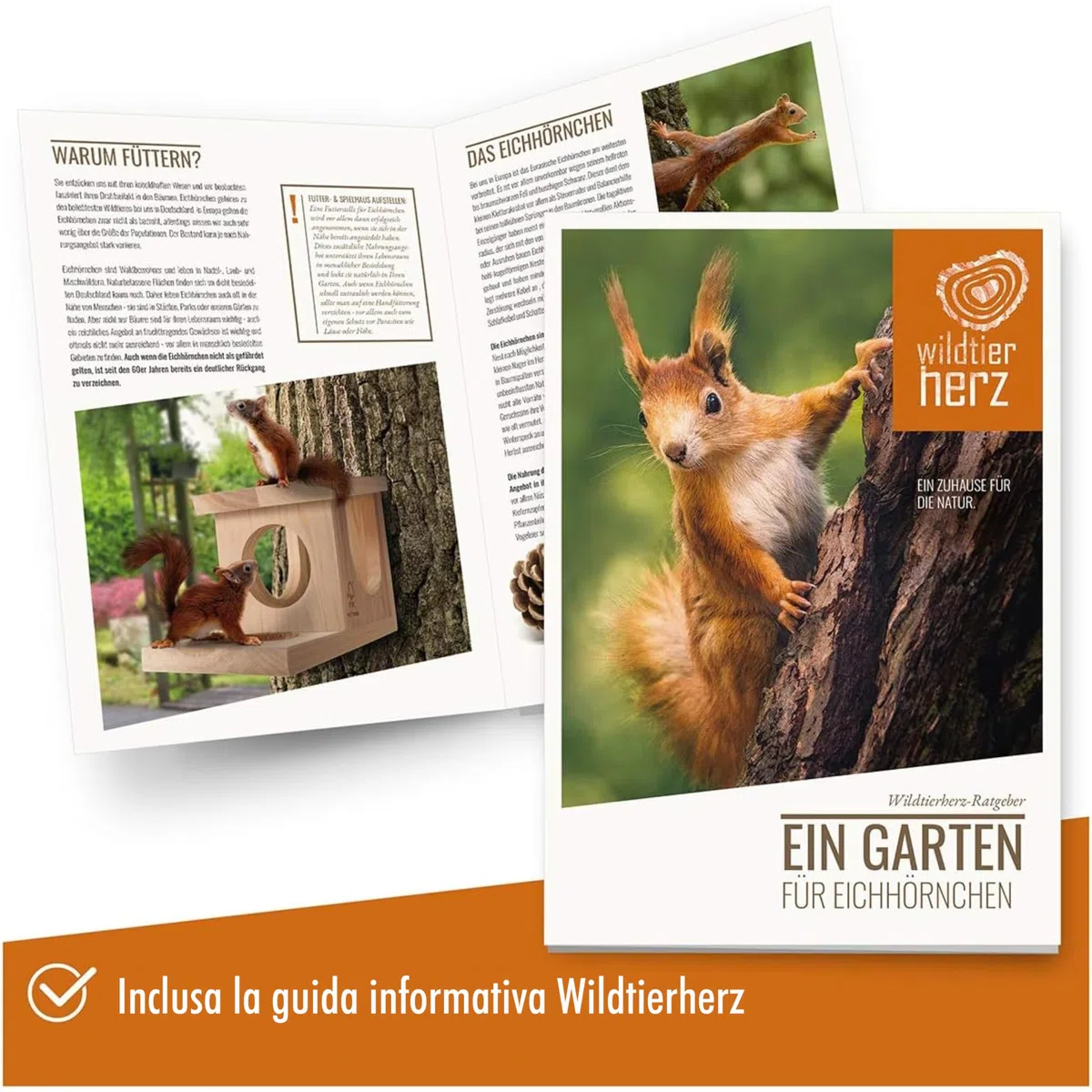 Görges Markenwelt Naturale Mangiatoia per Scoiattoli, da Appendere - Casa di Scoiattolo e Nido - Resistente alle Intemperie Mangiatoia per Giardino - Legno Naturale - Ecologico per Scoiattoli