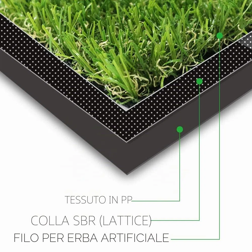 LITA Erba Artificiale Sintetica Premium Tappeto Erboso Altezza Pelo 20mm, Tappeto Erboso Sintetico Finto Faux ad Alta Densità, Dall'Aspetto Naturale e Realistico Prato Giardino per Animali Domestici