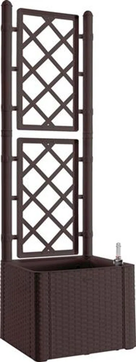 Fioriera rattan moka con spalliera lt 35 cm 43x43 h/cm 142 riserva d' acqua