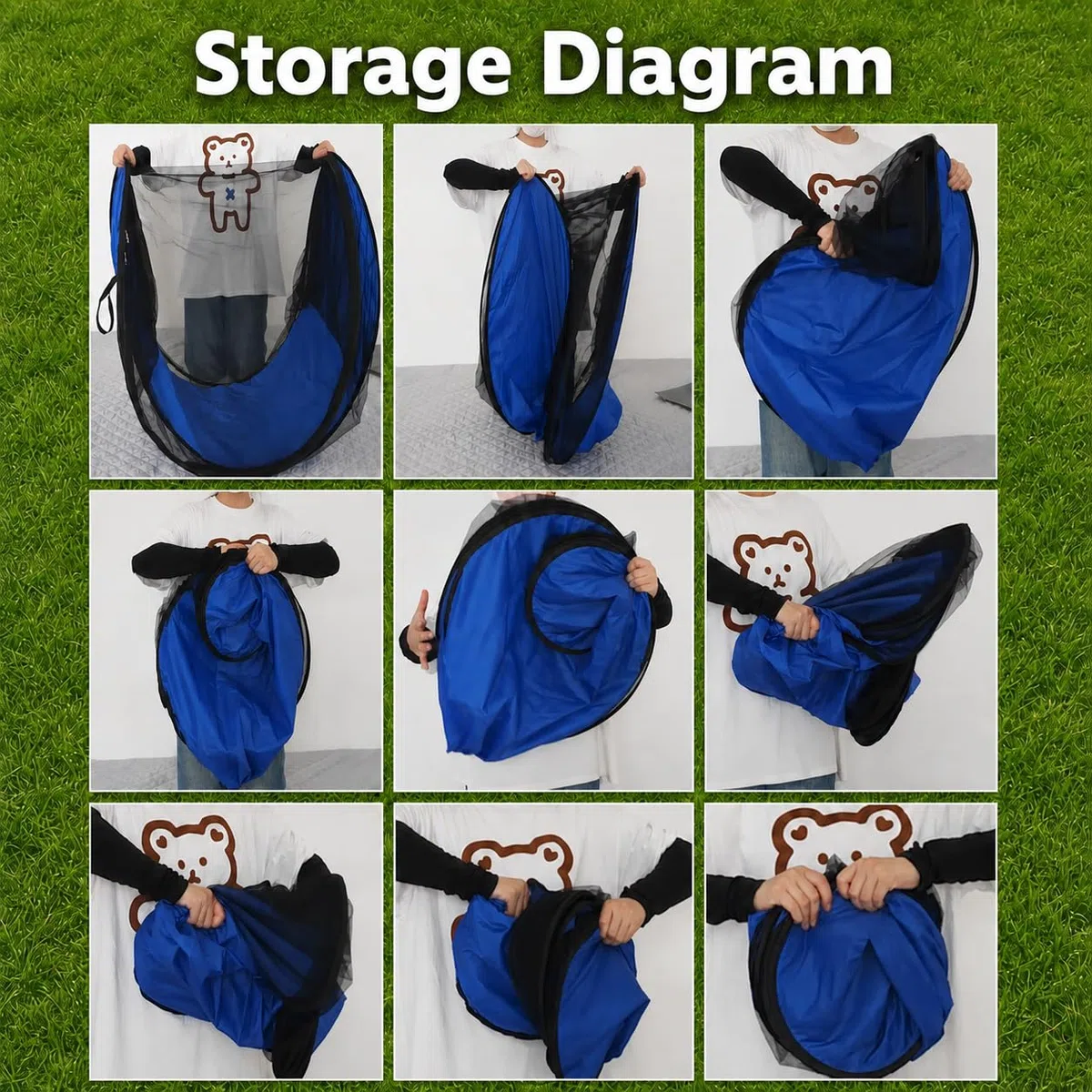 Tenda Zanzariera da Esterno, FainFun Rete Zanzariera Letto Portatile, Mosquito Net Pop-Up, per i viaggi, il Campeggio e la Casa (1, Nero, 200 x 100 x 73 cm)