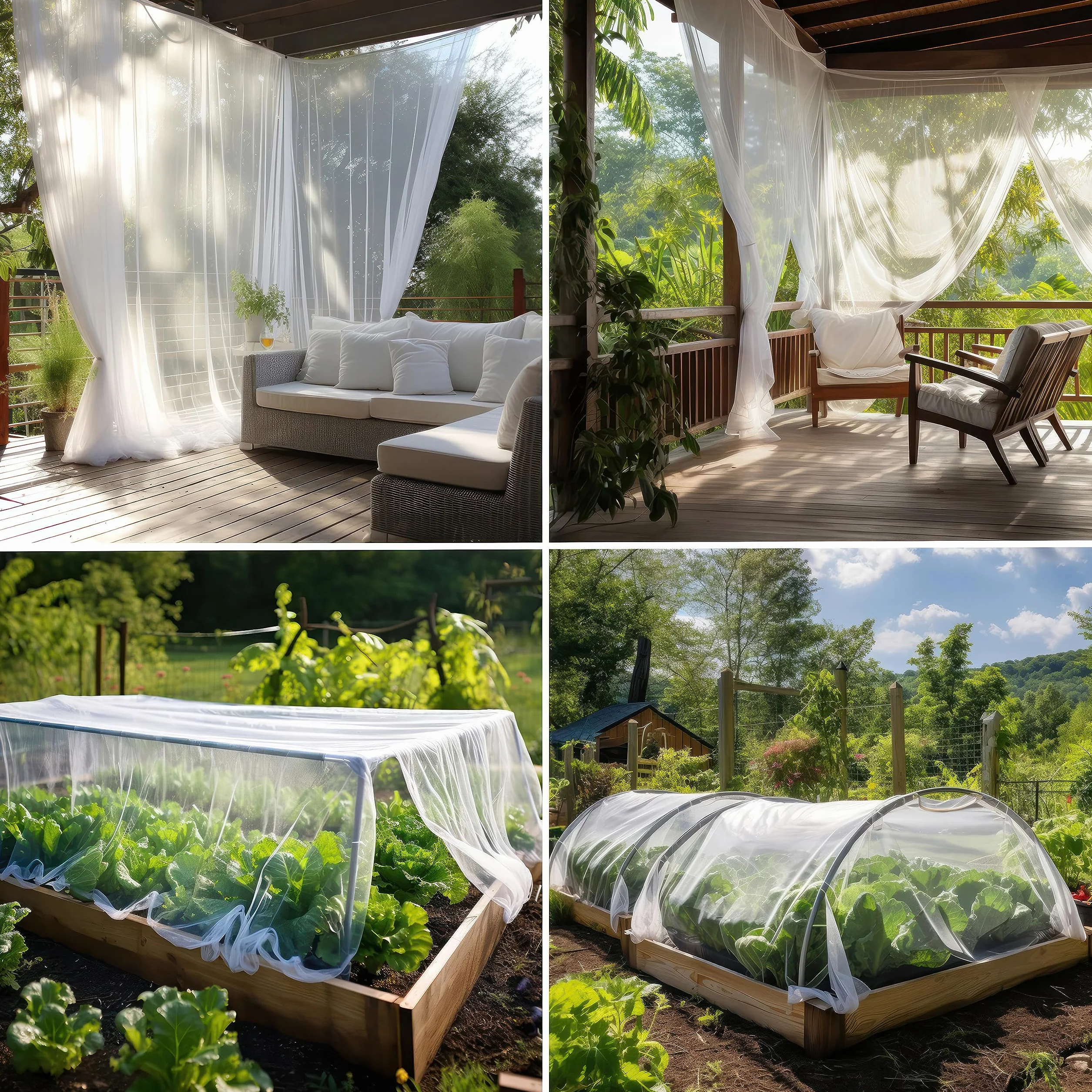 Zanzariera bianca 3x3 metri netti | Rete anti-insetti per soffitti da giardino, terrazze, esterni e finestre | Rete di protezione dagli insetti, a maglia fine | Rete per reti da giardino