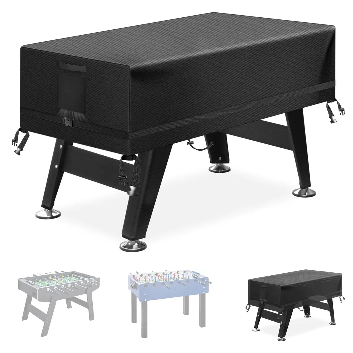 Kovshuiwe 160 x 115 x 50 cm Foosball Table Cover Outdoor Waterproof Soccer Table Cover Heavy Duty Rettangular Patio Football Game Table Cover