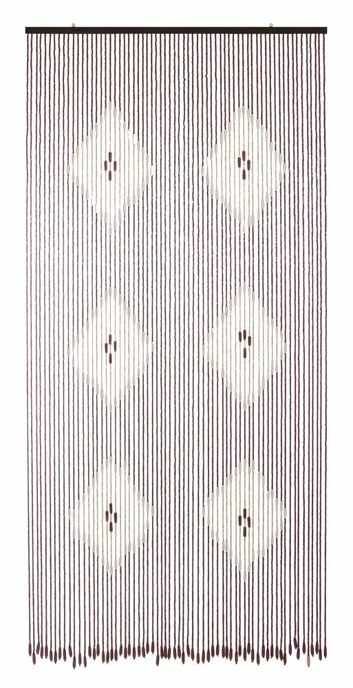 VERDELOOK Tenda in Legno, 100x220 cm, Fantasia rombo Marrone Beige, Fili 66