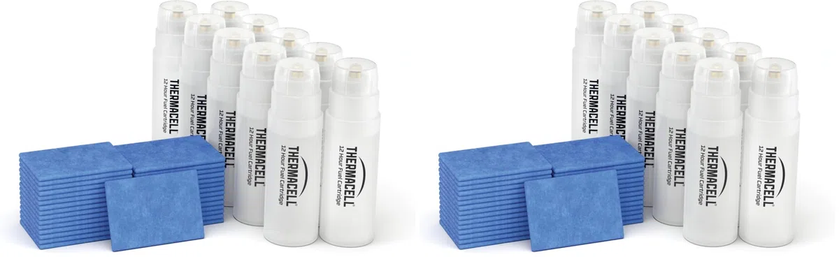 Thermacell Ricarica per Repellente Antizanzare, Protezione 21m², Inodore, Senza Spruzzi, Sicuro per Tutti, 120 Ore di Durata, 10 Cartucce + 30 Piastrine (Confezione da 2)