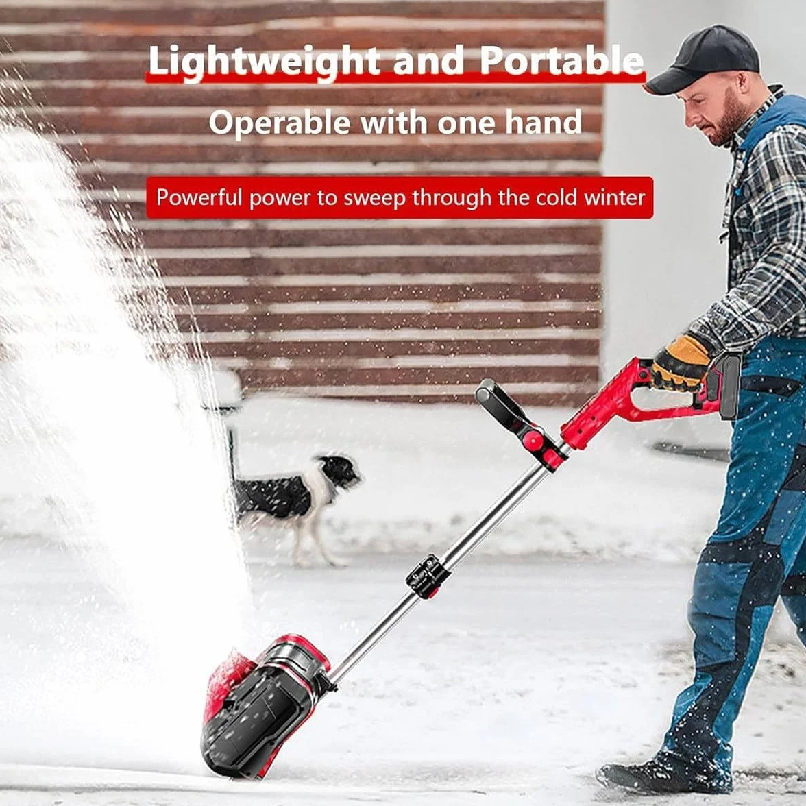 Pala da Neve Senza Fili, spazzaneve Elettrico a Batteria da 20 V, spazzaneve con direzione Regolabile, Batteria da 4,0 Ah e Caricabatterie rapido Inclusi, B