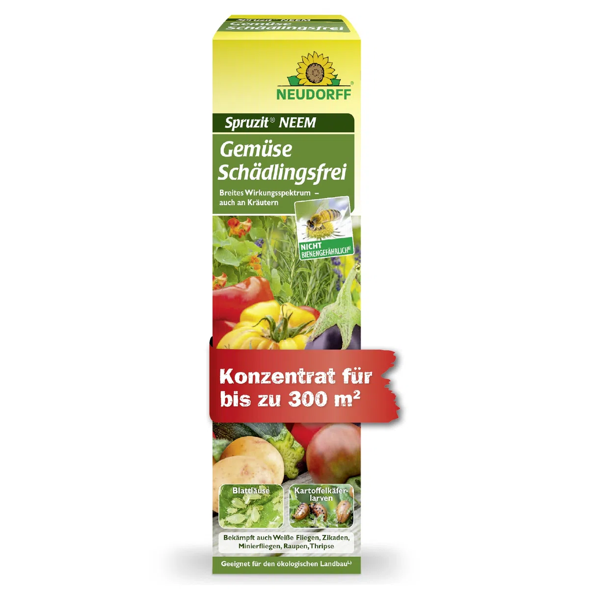 Neudorff Spruzit NEEM - Concentrato per la lotta contro parassiti come afidi, moscerini e bruchi su verdure ed erbe, 75 ml