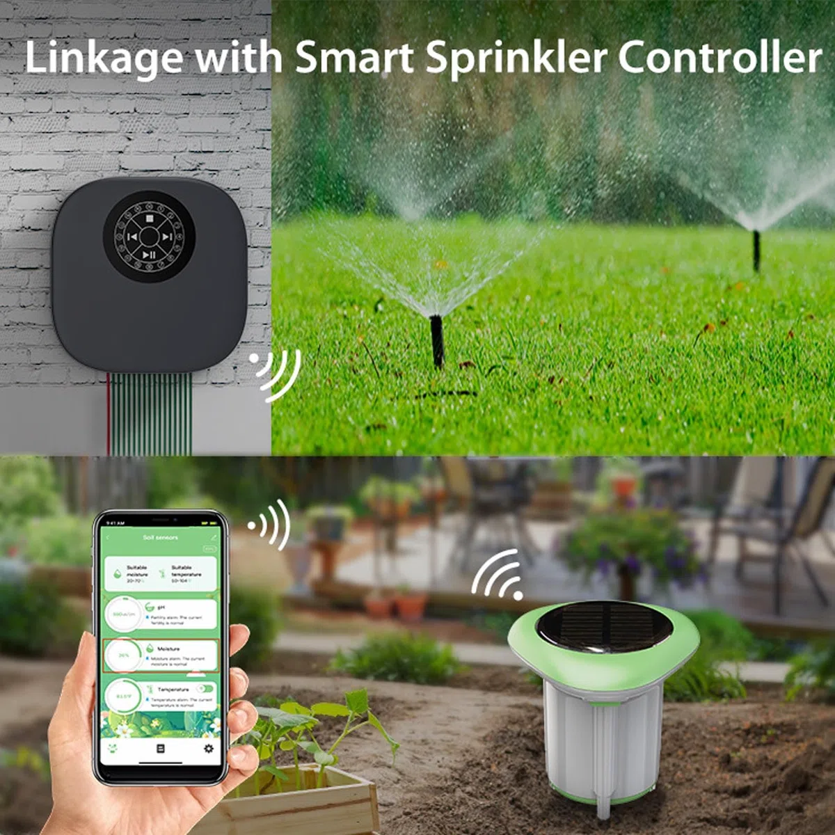 TOPINCN Misurazione dell'umidità del Suolo, umidità della Pianta Wireless e Monitoraggio della Temperatura Termometro del Suolo e Igrometro per Zigbee 3.0, Misuratore di Acqua per