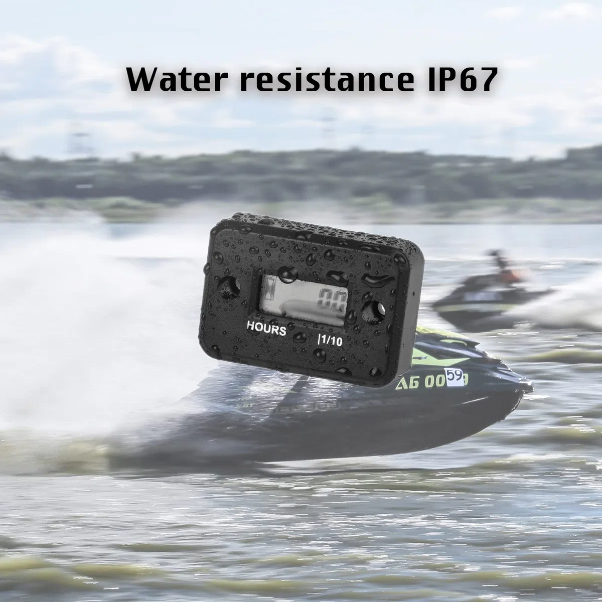 Contaore digitale induttivo, Ore totali di manutenzione, Design impermeabile per tosaerba Generatore Motosega Fuoribordo ATV Moto Spazzaneve Idropulitrice ad alta pressione. (2 pezzi)