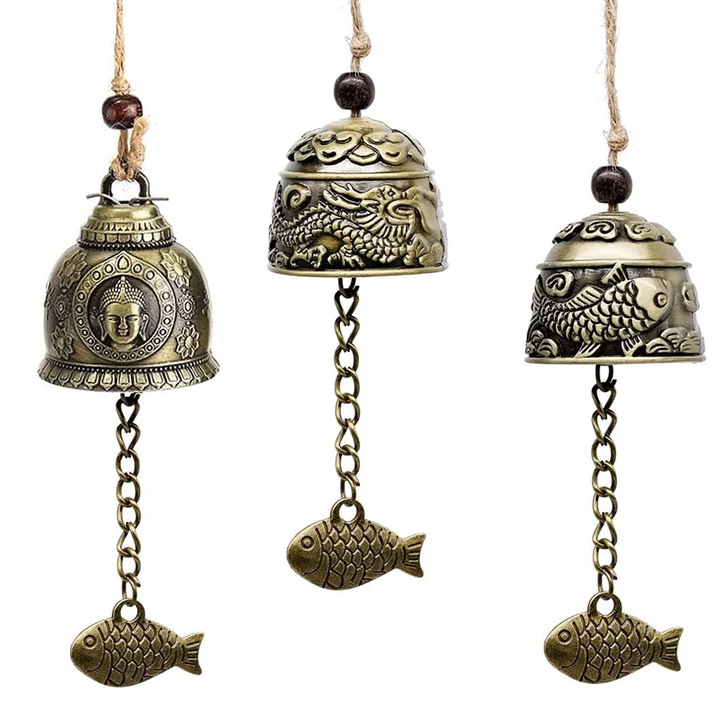 3 Pezzi Campana Appendere Vintage, Campanella a Vento, Windchime Vintage Campane, Vintage Wind Chimes Campana, Campana Feng Shui da Giardino, per Giardino di casa Hanging Good Luck Blessing