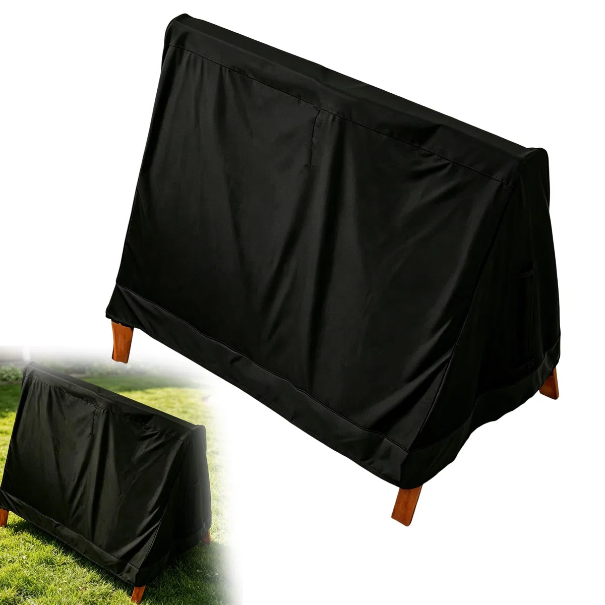 Copertura per dondolo Hollywood, telaio ad A, copertura per altalena Oxford 210D, resistente agli strappi, impermeabile, antivento, per mobili da giardino (216 x 140 x 170 cm)