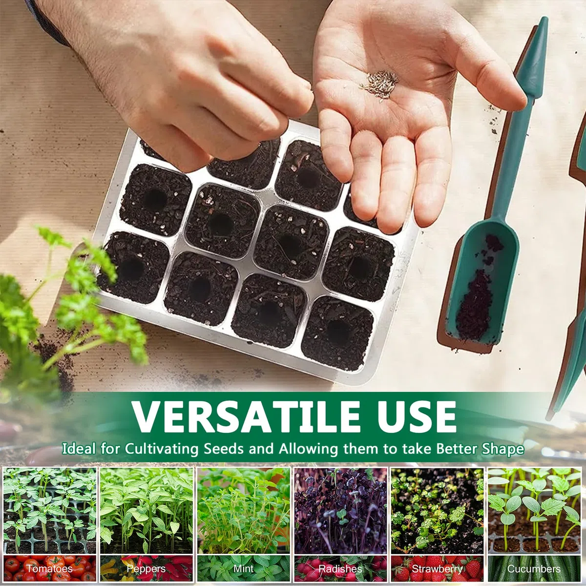 ZLPBAO Mini Serra Germinazione, Confezione da 5 vassoi per semi con luce di coltivazione per serre e giardini,Mini Serra per Piantine Semina Germinazione di Piante in Crescita