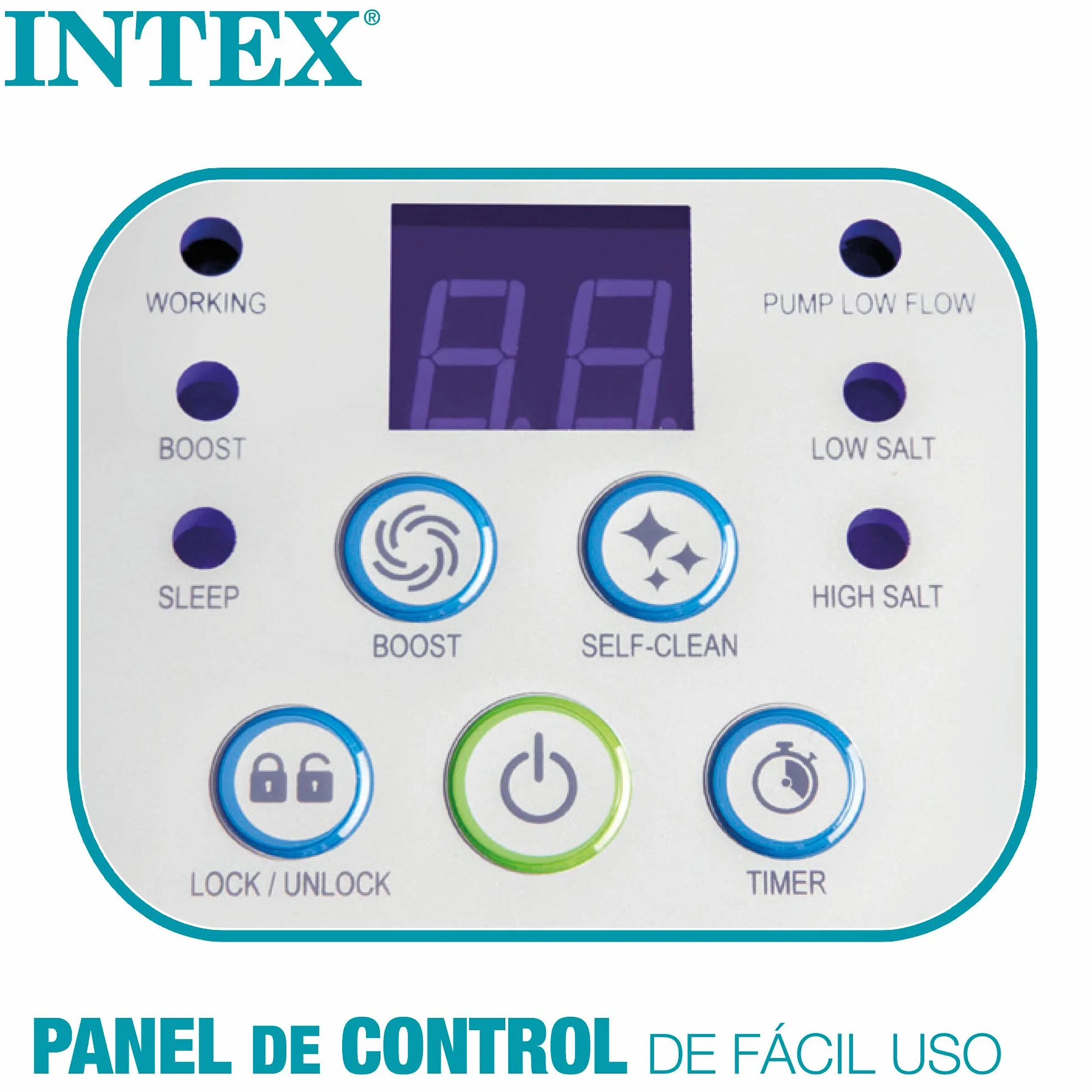Intex 26664 - Generatore Salino di Cloro Krystal Clear, per Pompa Filtro 1136-3785 L/h, Produzione Cloro 4 g/h, per Piscine Piccole fino a 17413 L, Plastica, Bianco