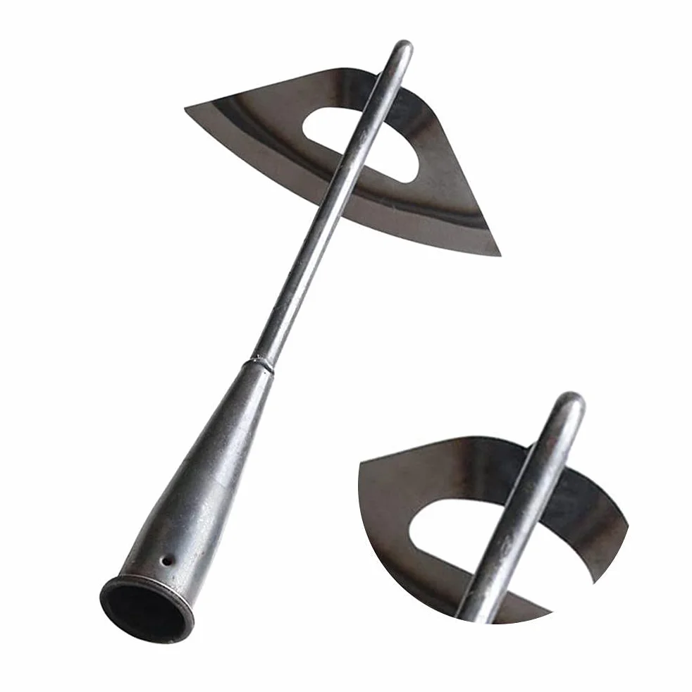 Zappa da giardino in acciaio inox, con manico lungo, zappa cava fatta a mano, facile caccia alle erbacce e allentamento del terreno