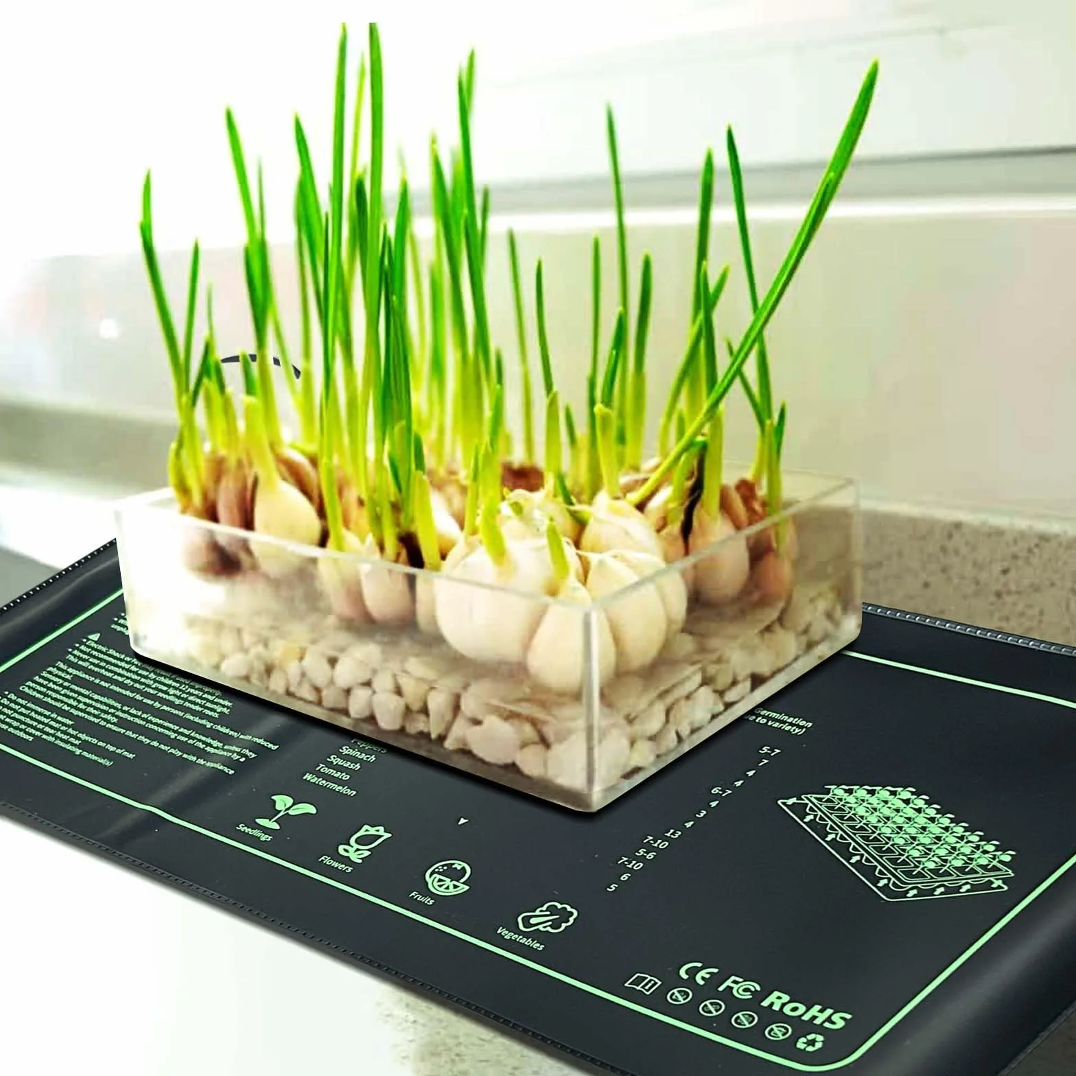 Tappetino riscaldante per Piante in grafene, per piantine germinazione, IP67, Impermeabile, 20 W, Temperatura 20 W, per la Coltivazione di Serra o growbox (53 x 25 cm, con termostato)