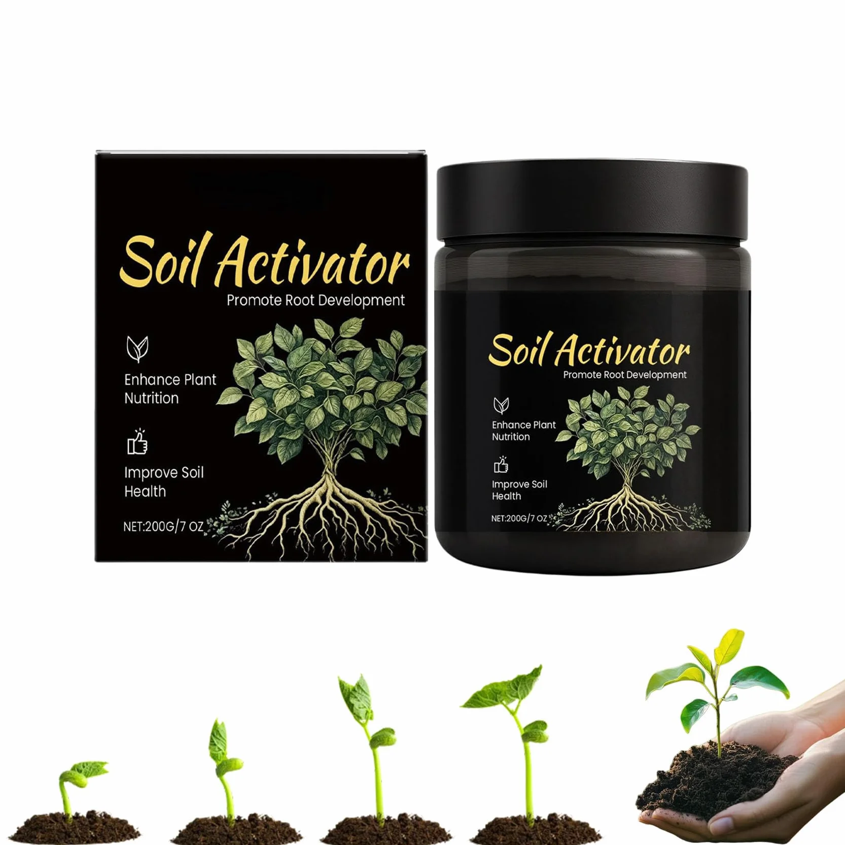 Soil Pro Activator, Water Soluble Formula for Vegetables, Flowers, Houseplants, Indoor and Outdoor Plant Care (1pcs)
