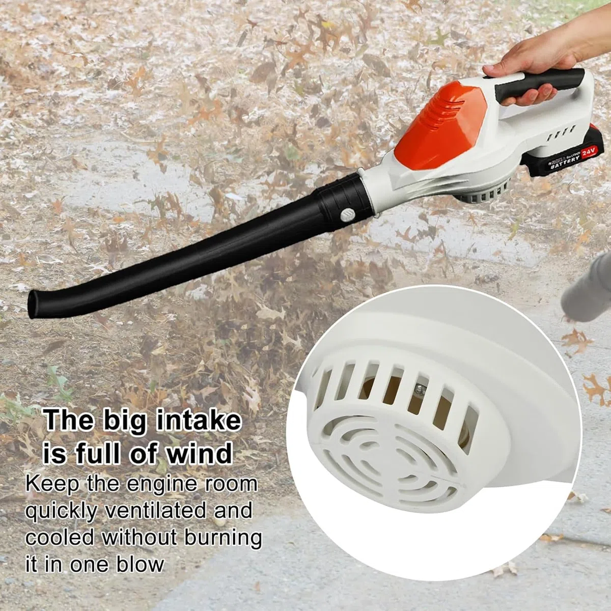 Soffiatore per foglie senza fili, velocità regolabile, ventilatore da giardino portatile ricaricabile per patio, garage, pulizia della terrazza