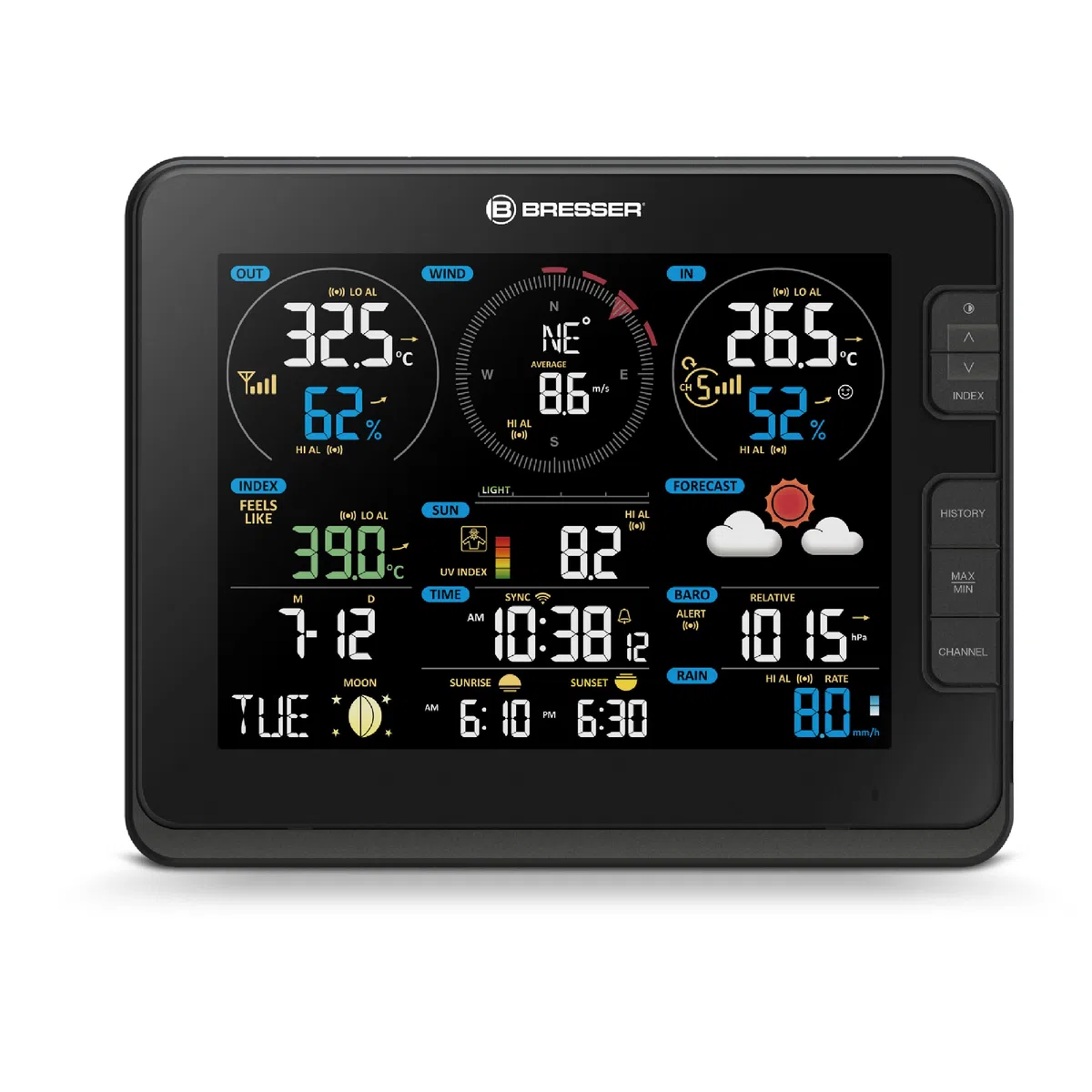 EXPLORE SCIENTIFIC WSX3001 Stazione meteo professionale 7 in 1 con connessione wi-fi, nera