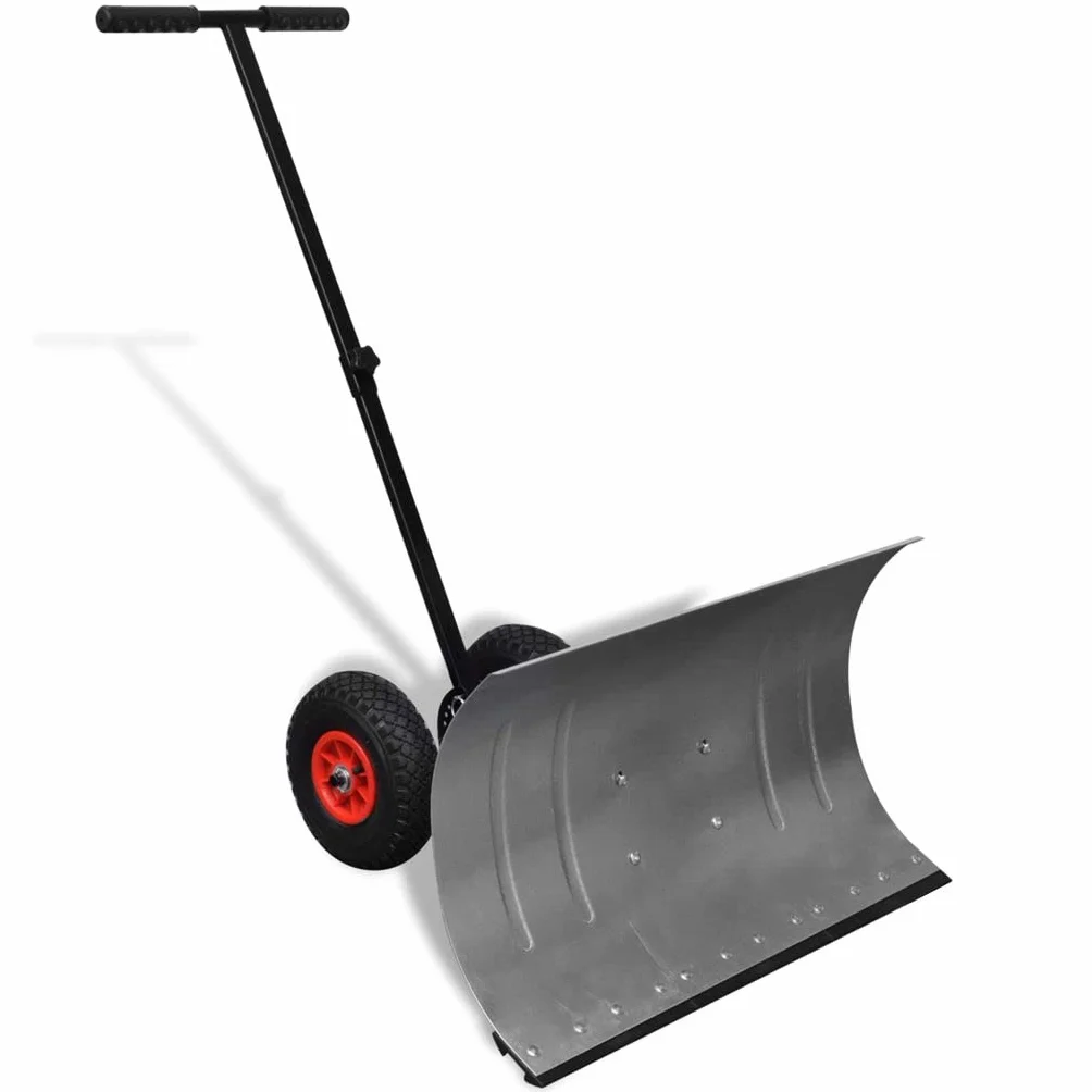 Tidyard Spazzaneve Manuale Regolabile con Ruote 74 x 46 cm 12 kg