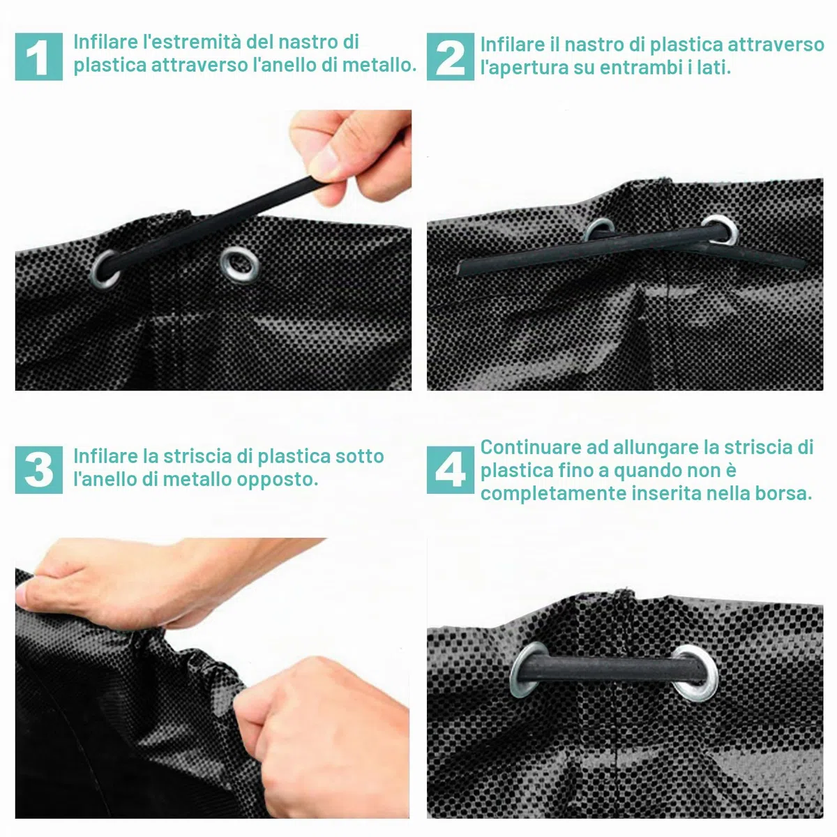 Sacchi per Rifiuti da Giardino Resistenti, 272L x 4Pacchi Sacchi da Giardino Riutilizzabili con Maniglie,incl Guanti, Antistrappo, Idrorepellente, Riutilizzabile, Pieghevole